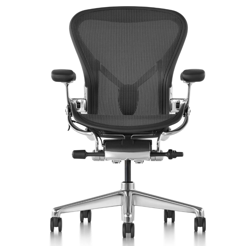 Herman Miller Aeron Remastered Aluminium poli remis à neuf