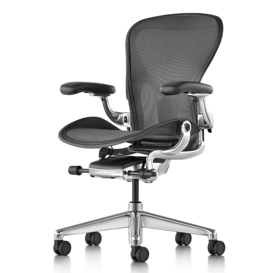 Herman Miller Aeron Remastered Aluminium poli remis à neuf